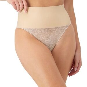 Maidenform nude tame your tummy lace shaping thong size medium